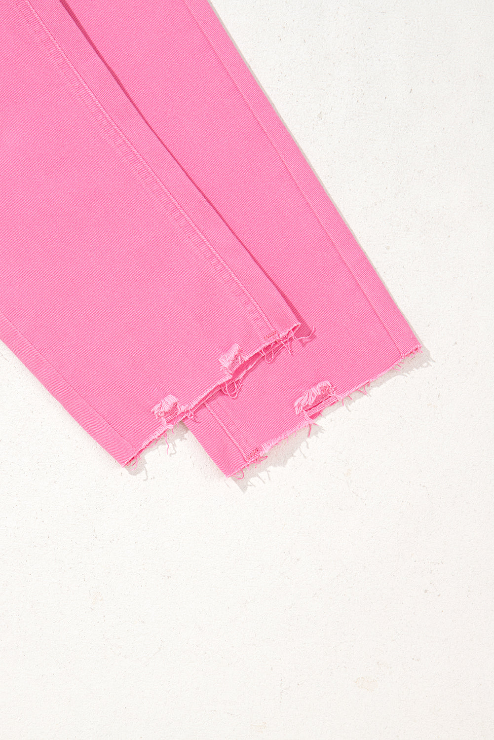 Pink Star Shape Patchwork Mid Waist Straight Leg Jeans
