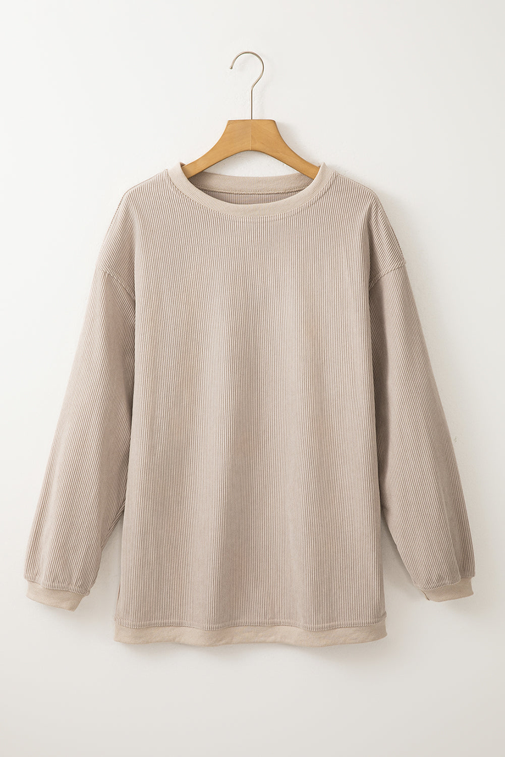 Grass Green Ribbed Corded Oversized Sweatshirt