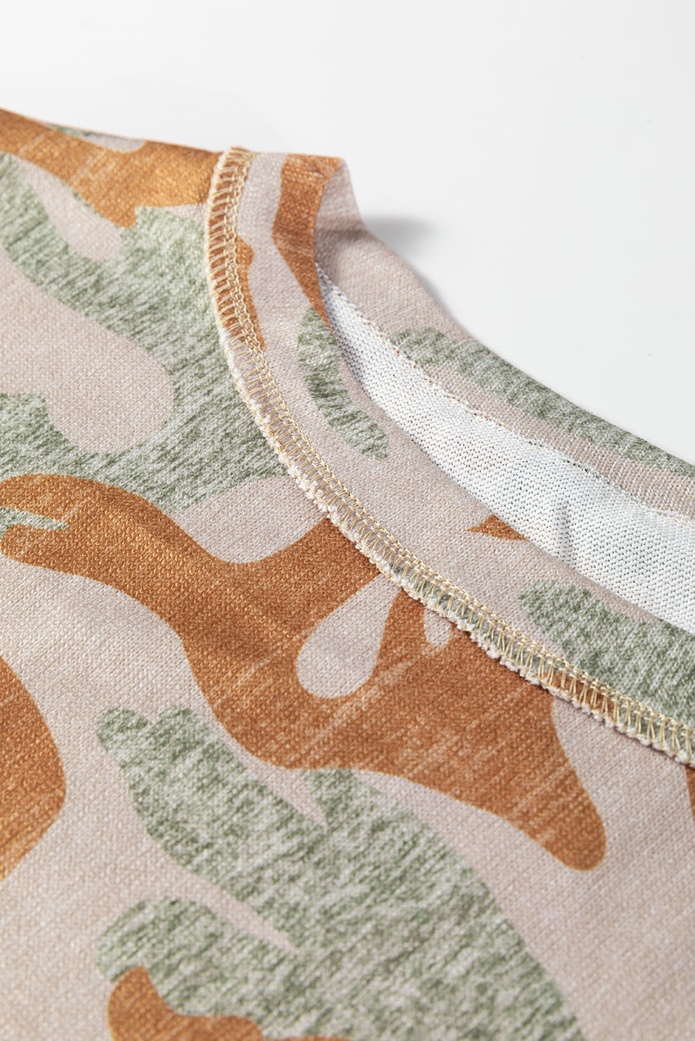 Dearlove Multicolour Retro Camouflage Print Exposed Seam Patchwork Drop Shoulder Sweatshirt
