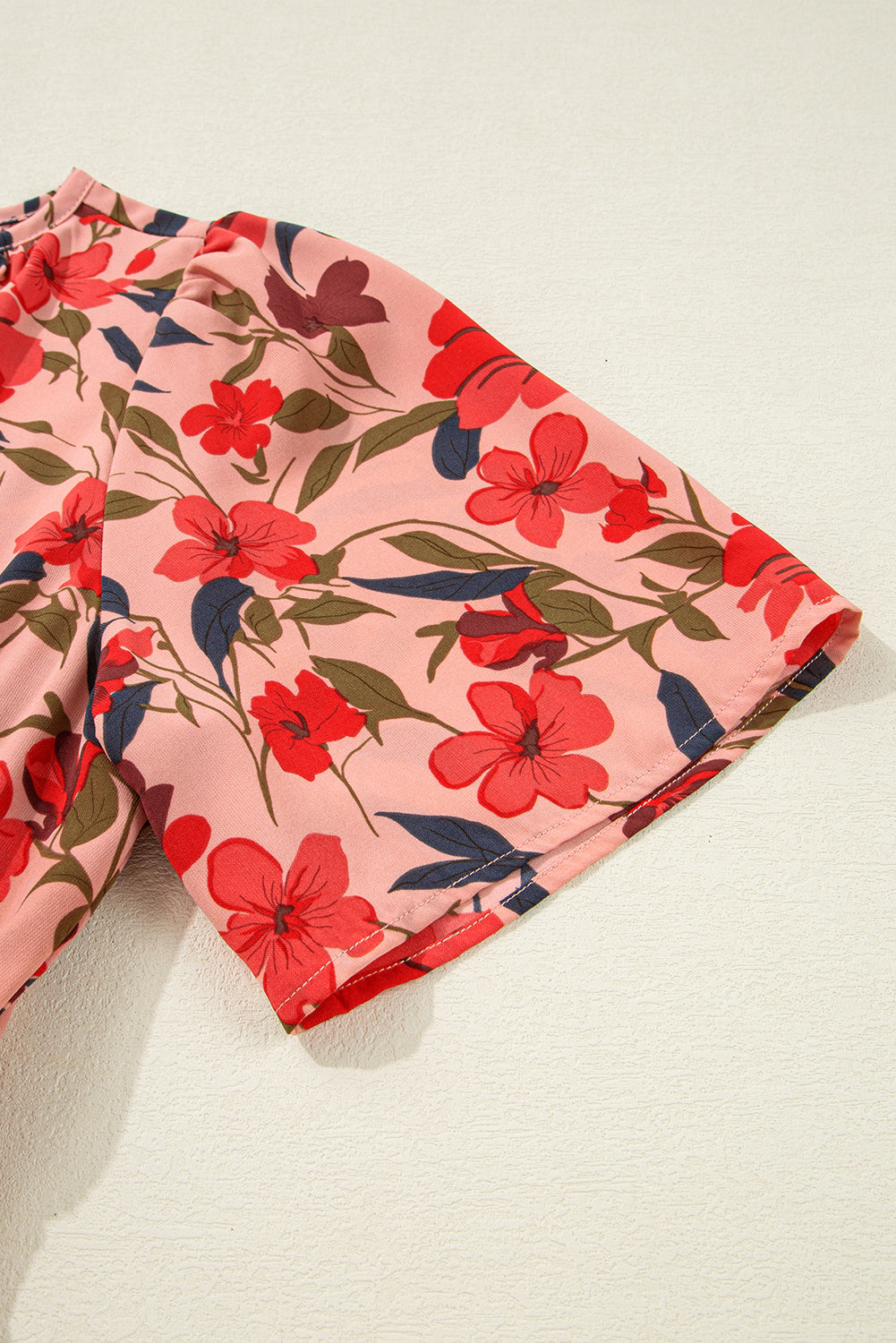 Black Floral Print Wrap V Neck Short Sleeve High Waistband Mini Dress