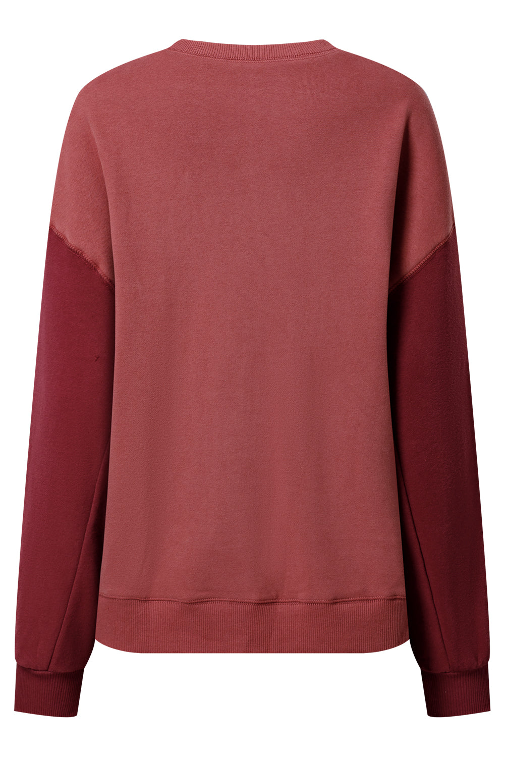 Gold Flame Two Tone Patchwork Drop Shoulder Pullover Sweatshirt