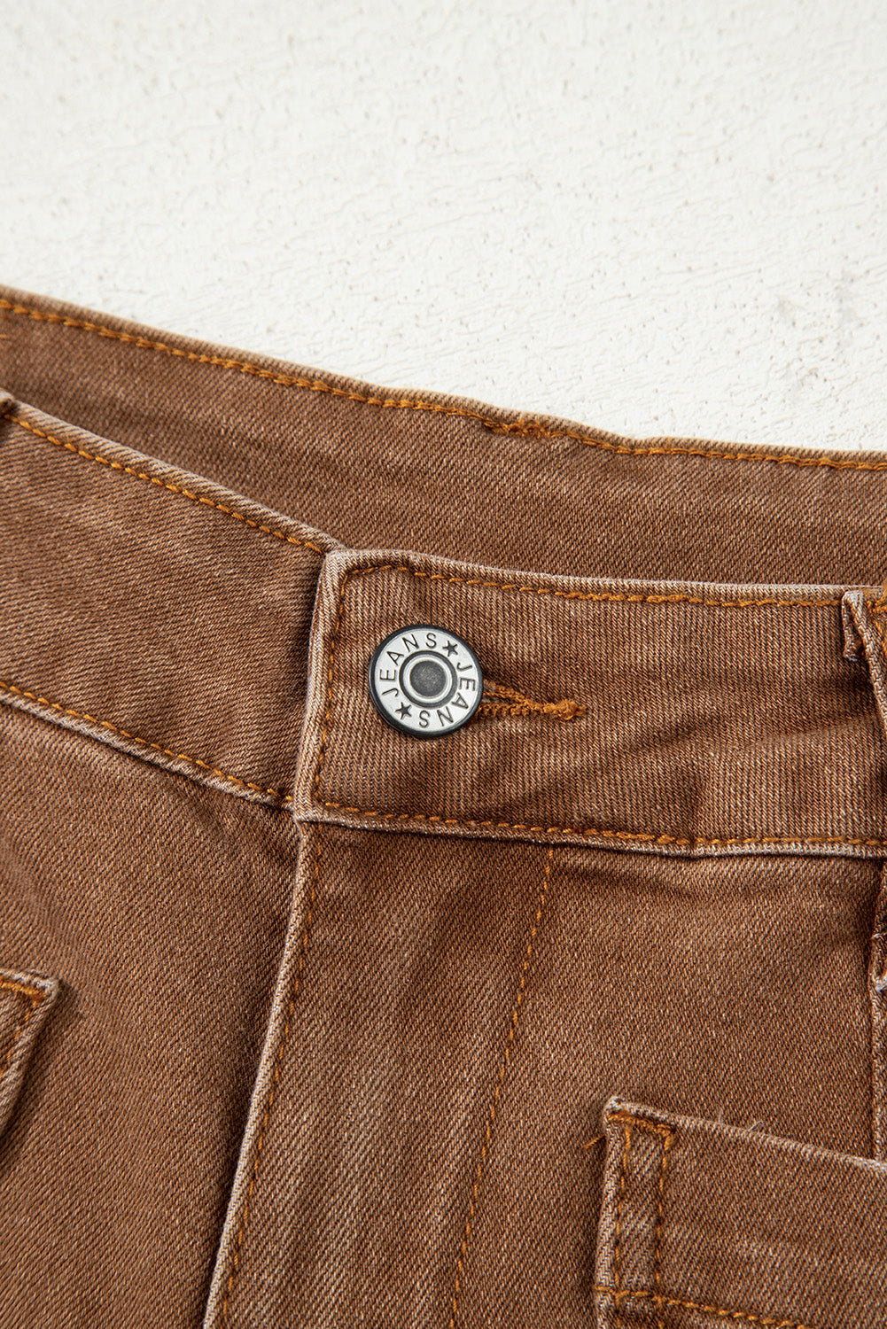 Brown Mimimalist Patch Pocket Womens Shift Jeans