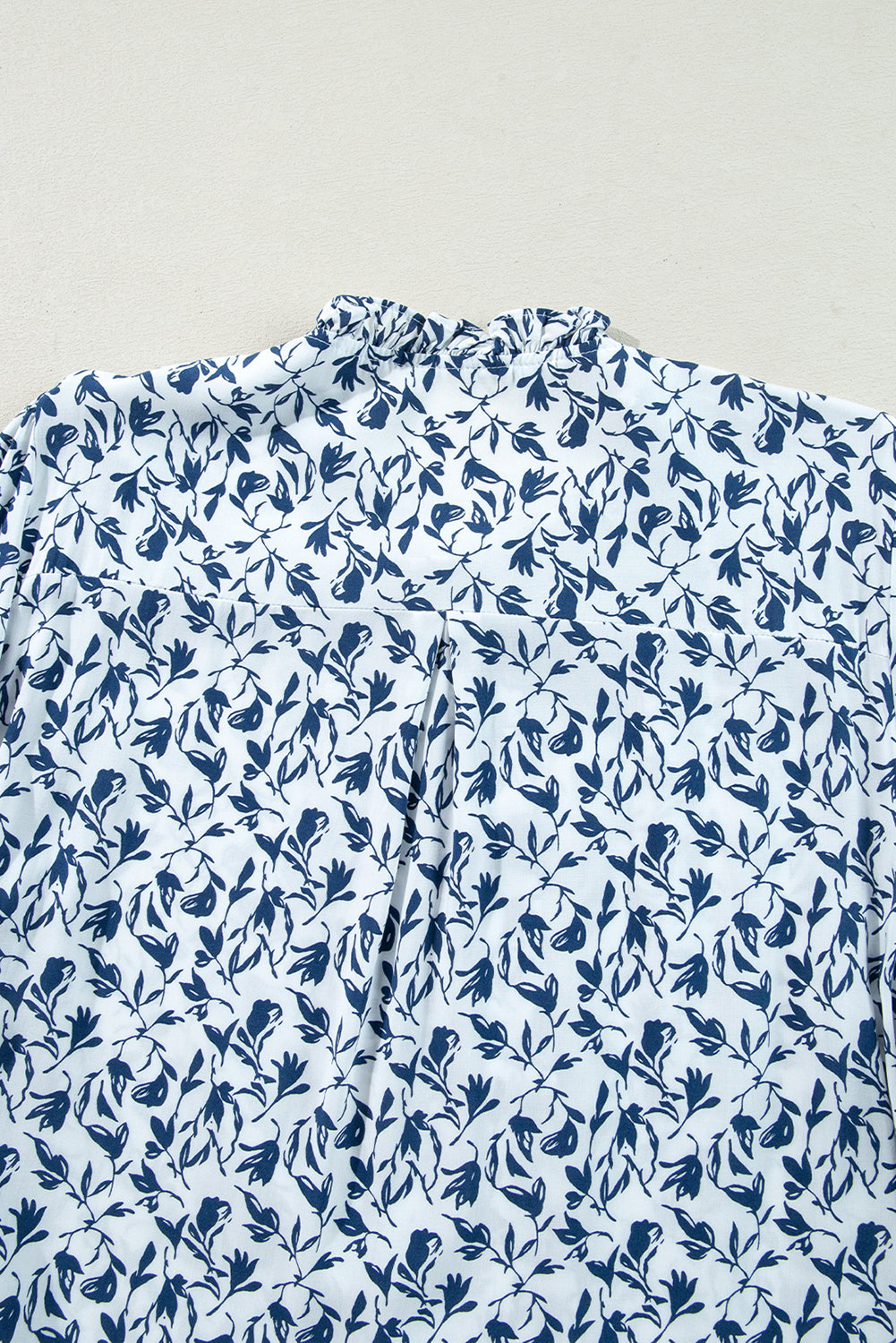 Green Printed Lace Detail Floral Puff Sleeve Fall Shirt