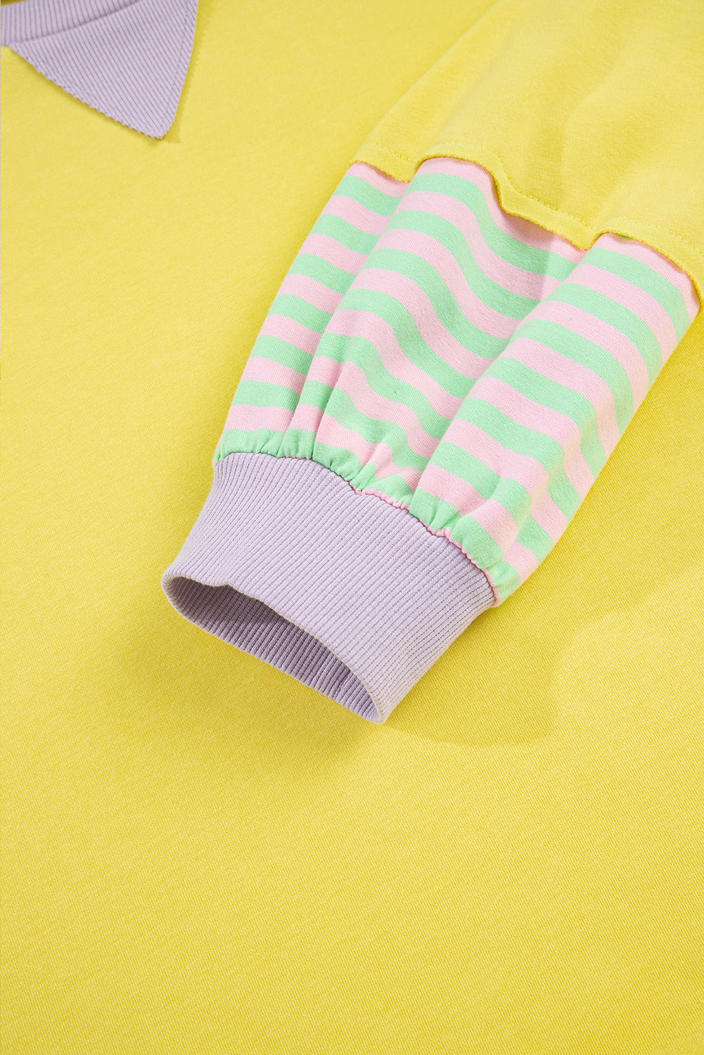 Jet Stream Striped Colorblock Patchwork Drop Shoulder Sweatshirt