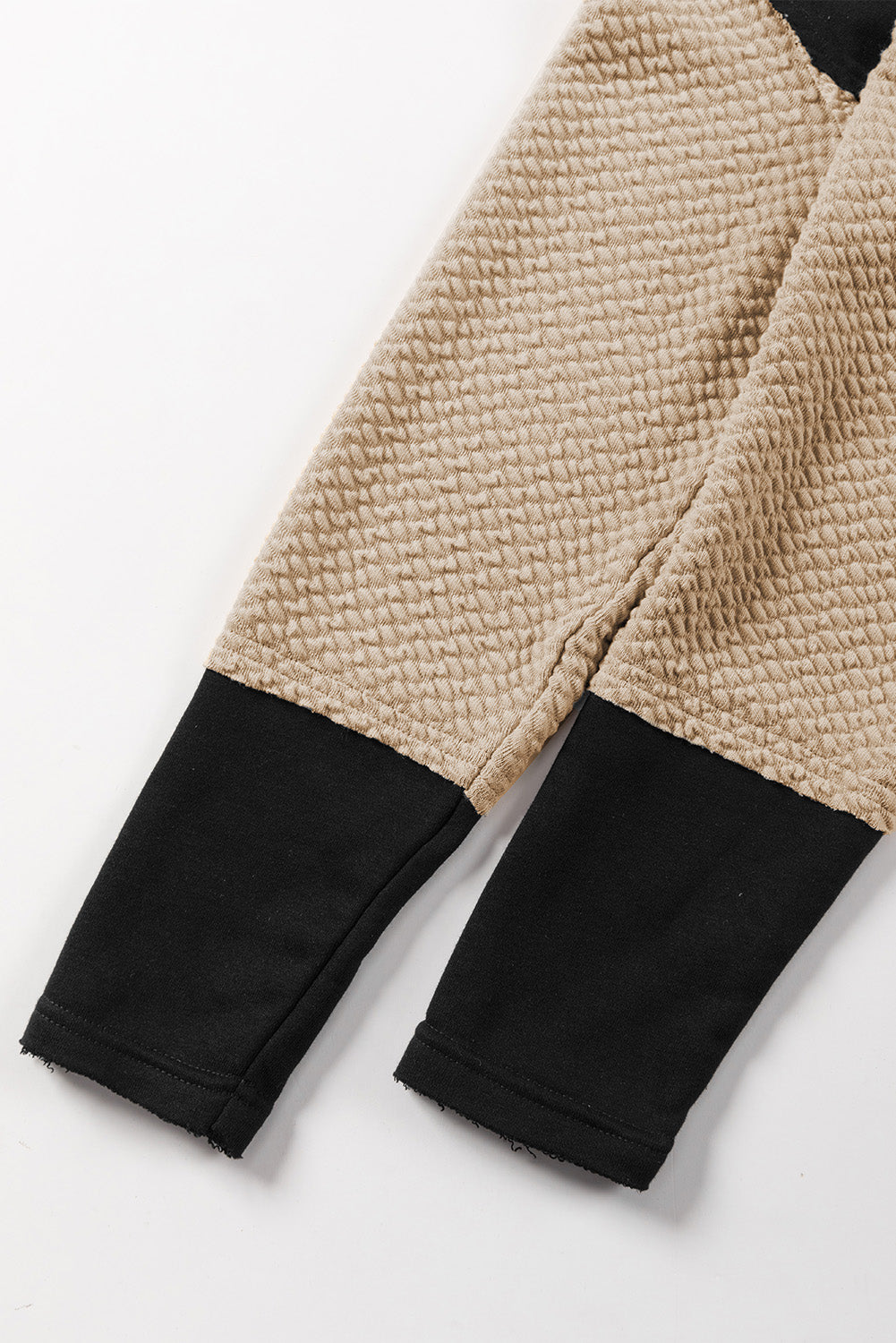 Chestnut Contrast Sleeves Patchwork Colorblock Hoodie
