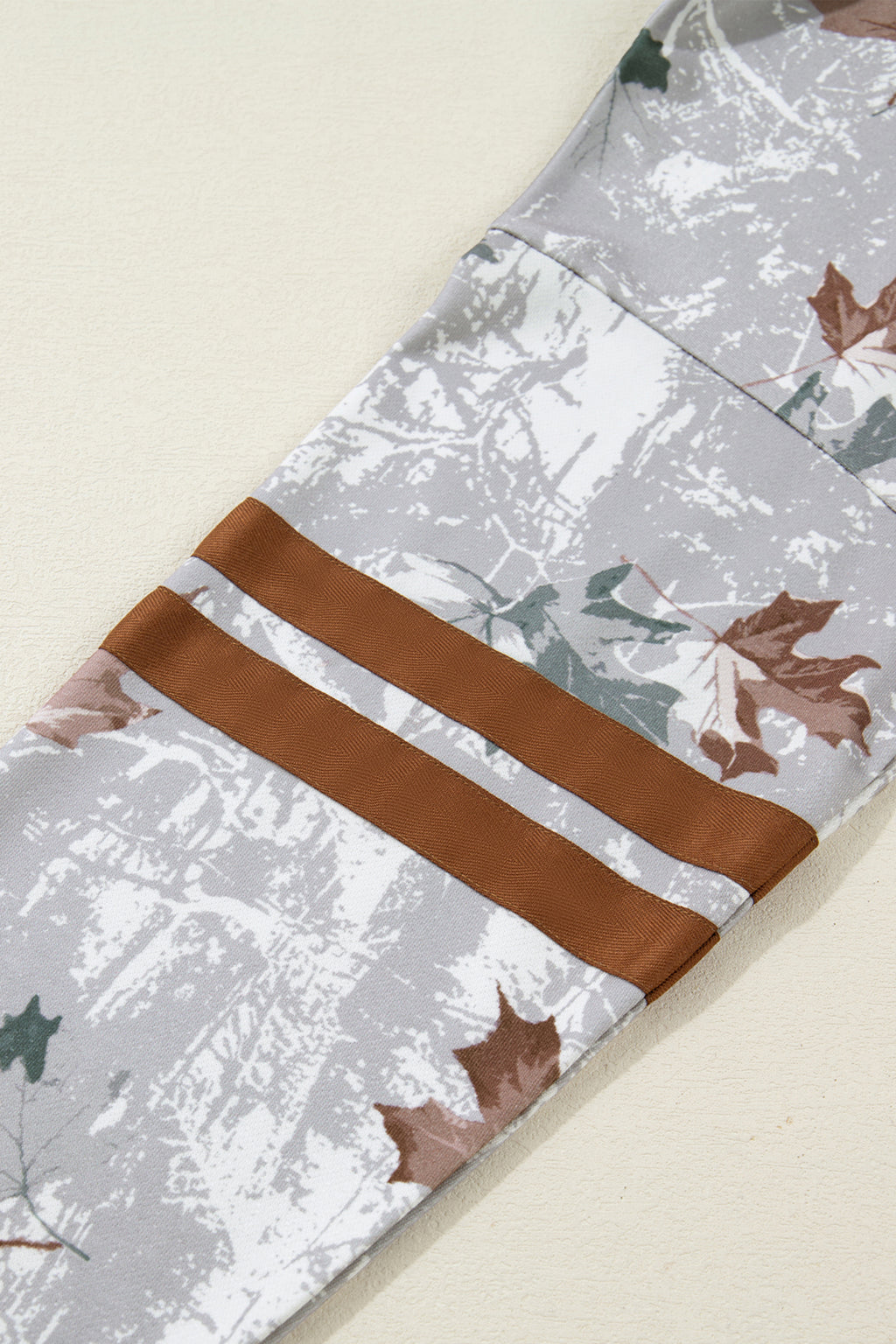 Beige Camo Print Baggy Drawstring Jogger Sweatpants