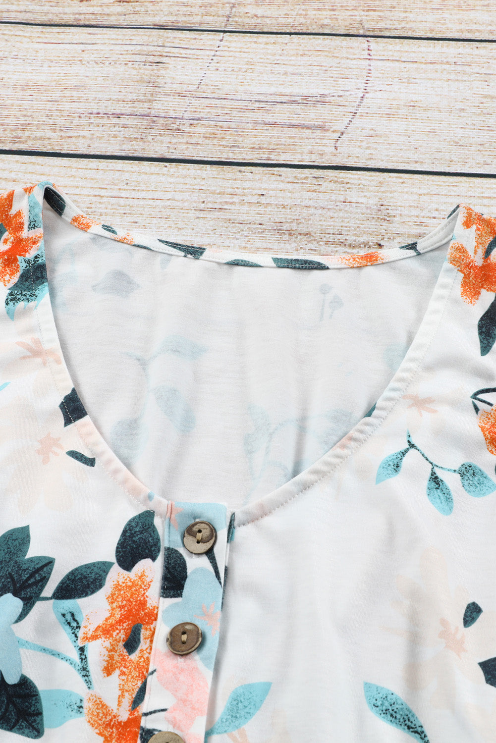 White Gray Floral Printed Sleeveless Button Up High Waist Mini Dress