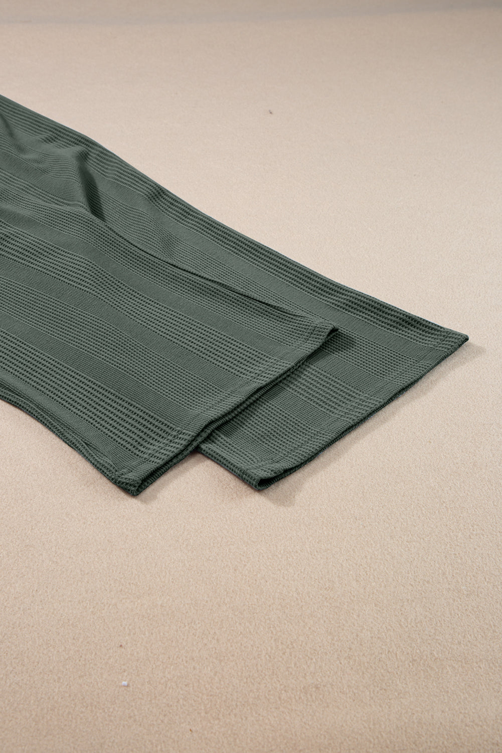 Beau Blue Solid Color Ribbed Ruffle Tank Top and Pants Set