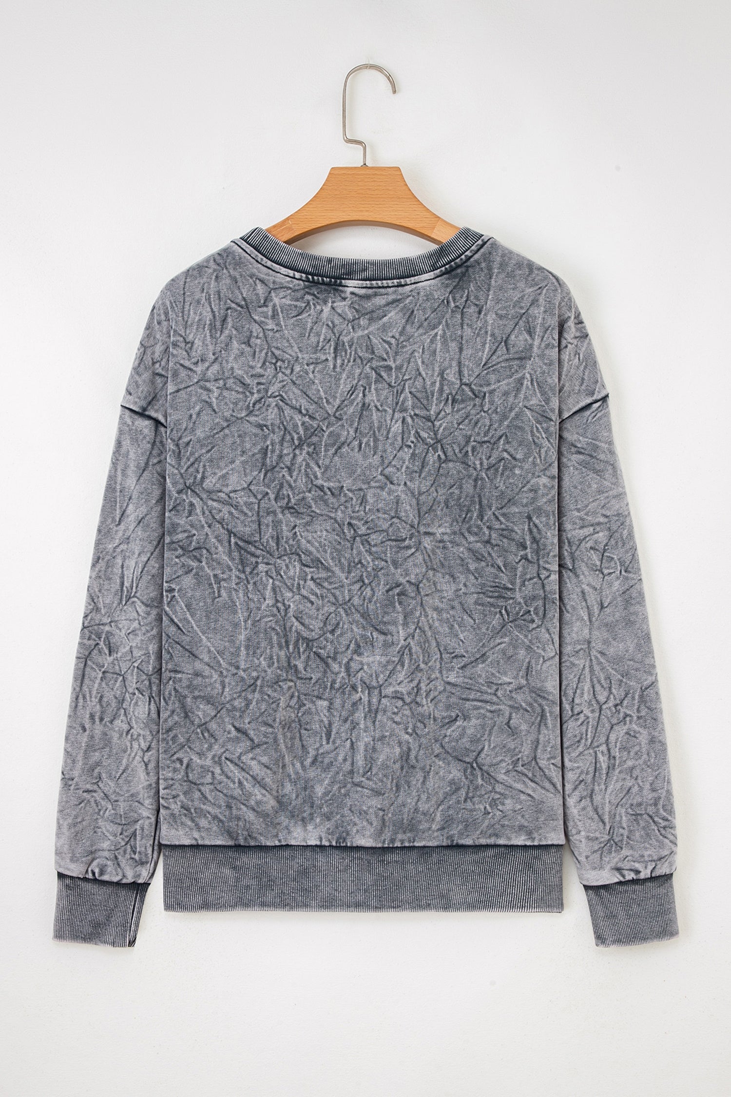 DUNE saved by grace Letter Embroidery Mineral Wash Loose Sweatshirt