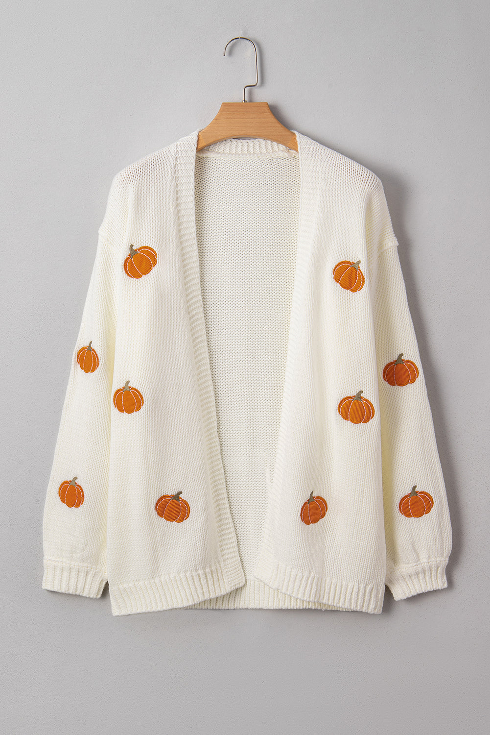 Light Pink Christmas Tree Print Open Front Drop Shoulder Midi Cardigan