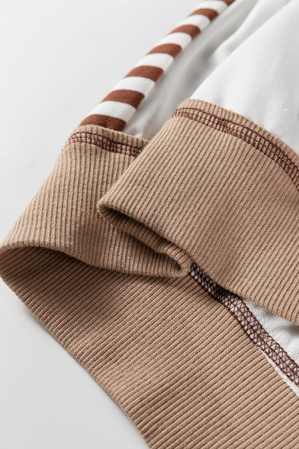 Red Stripe Colorblock Patchwork Contrast Stitching Oversize Sweatshirt