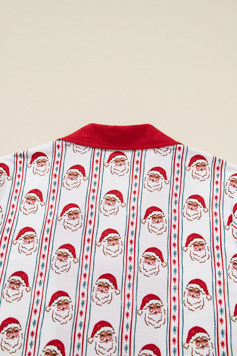 White Santa & Stripes Ruffle PJ Set