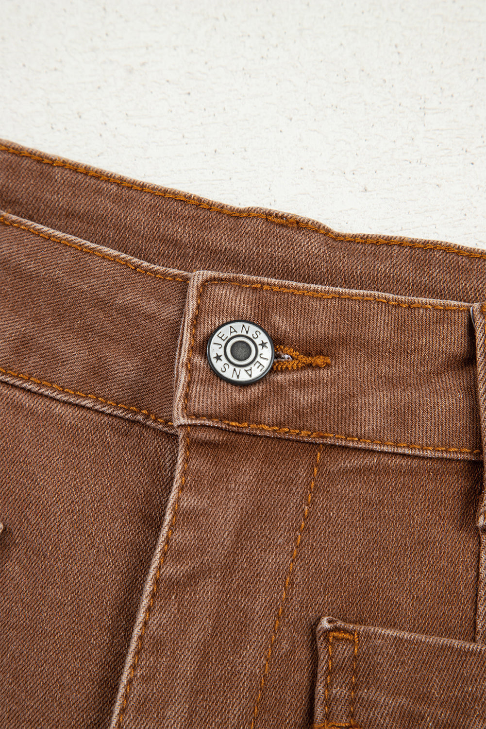 Brown Mimimalist Patch Pocket Womens Shift Jeans