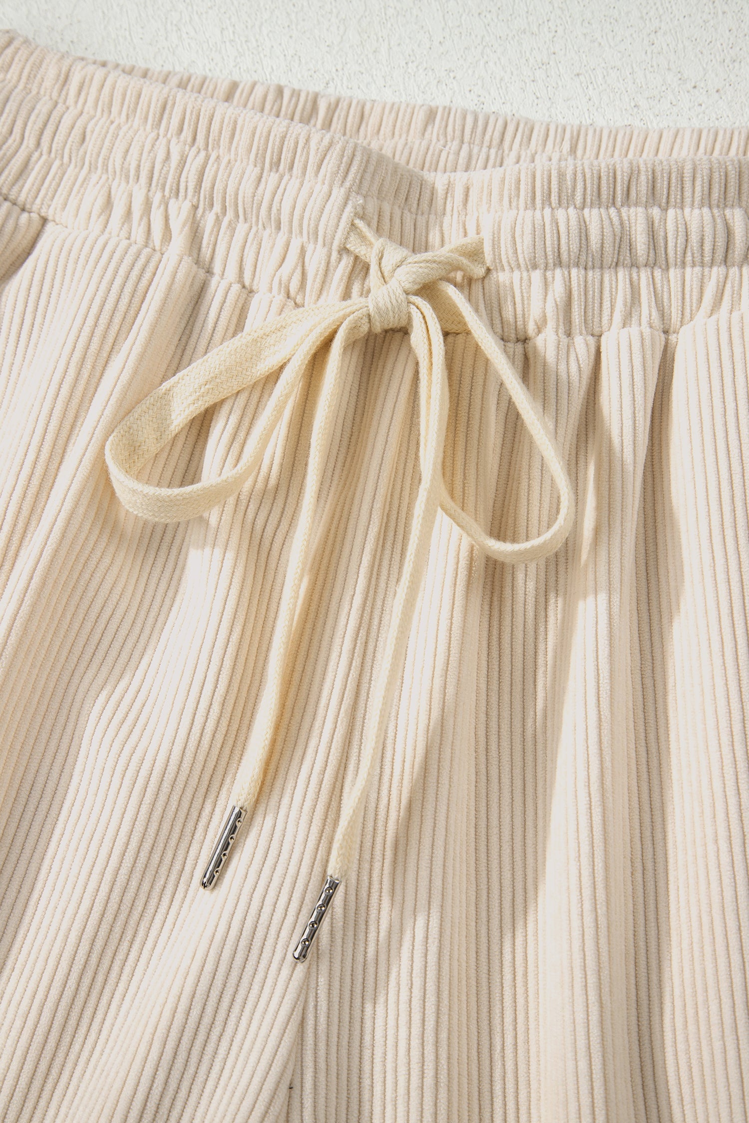 Jet Stream Drawstring Elastic Waist Casual Corduroy Pants