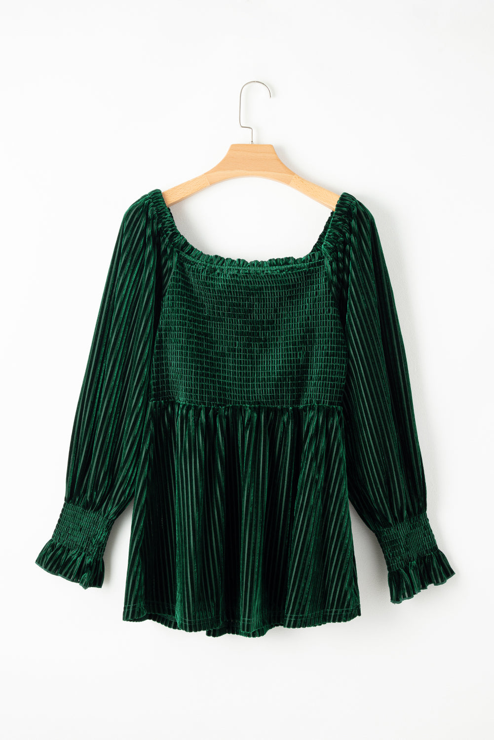 Red Tie Back Square Neck Velvet Babydoll Dress