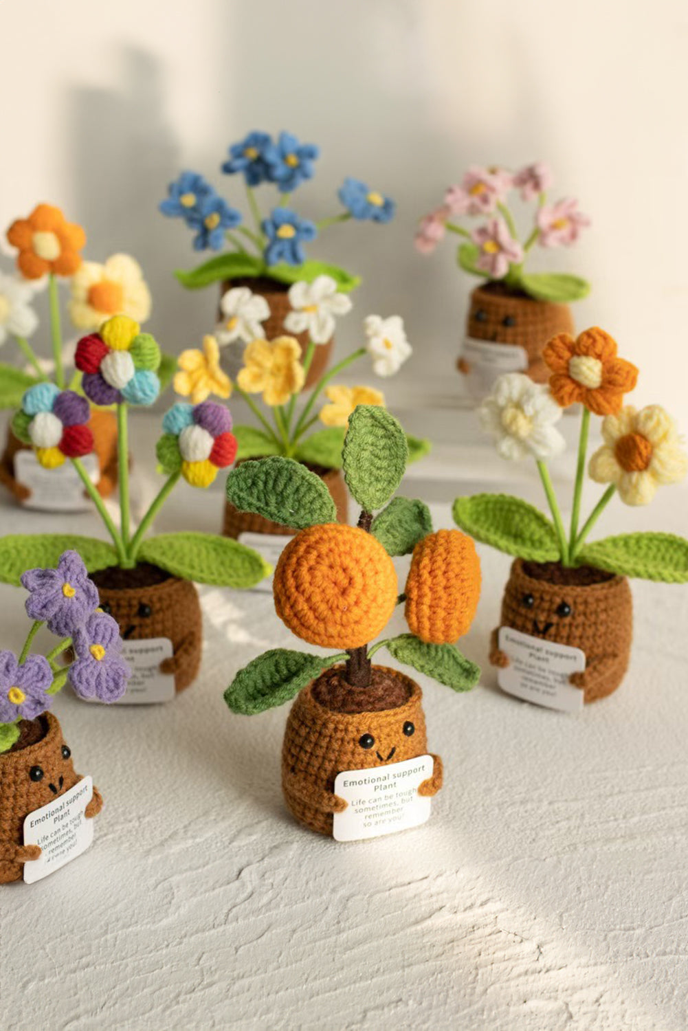 Orchid Bouquet Handmade Crochet Flower Pot Home Decoration