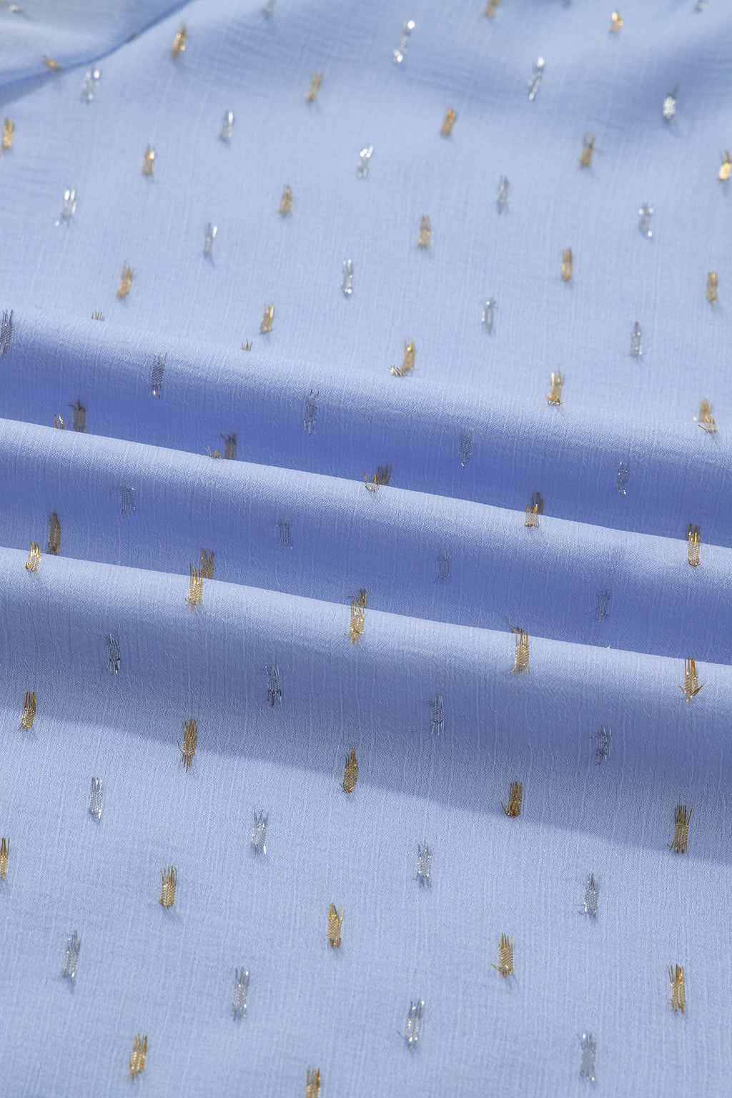 Dusk Blue Metallic Jacquard Short Sleeve Shirt
