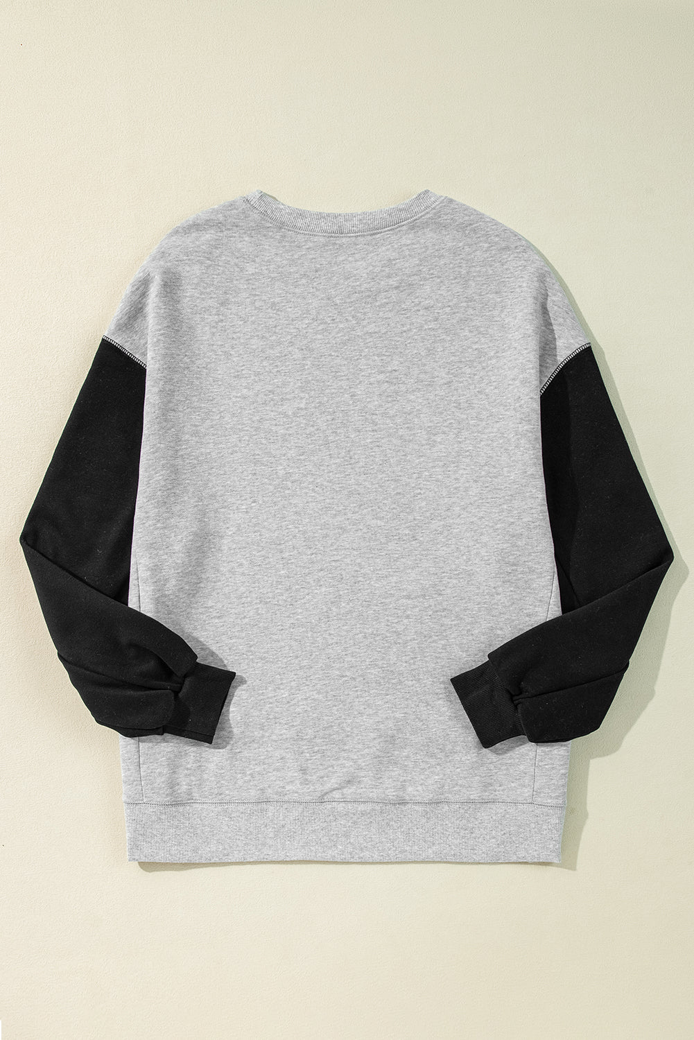 Gold Flame Two Tone Patchwork Drop Shoulder Pullover Sweatshirt