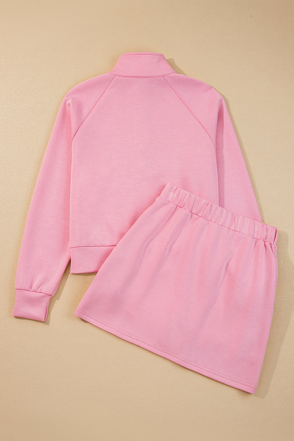 Dark Blue Half Zip Sporty Pullover Mini Skort 2pcs Outfit