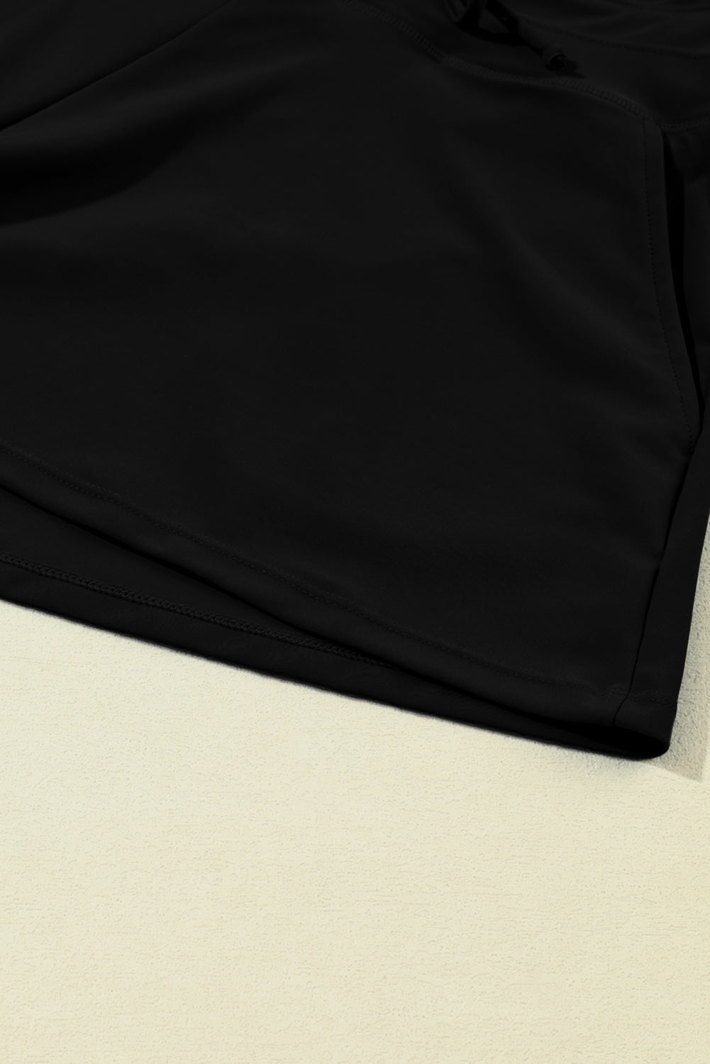 Black Drawstring Wide Leg Swim Shorts
