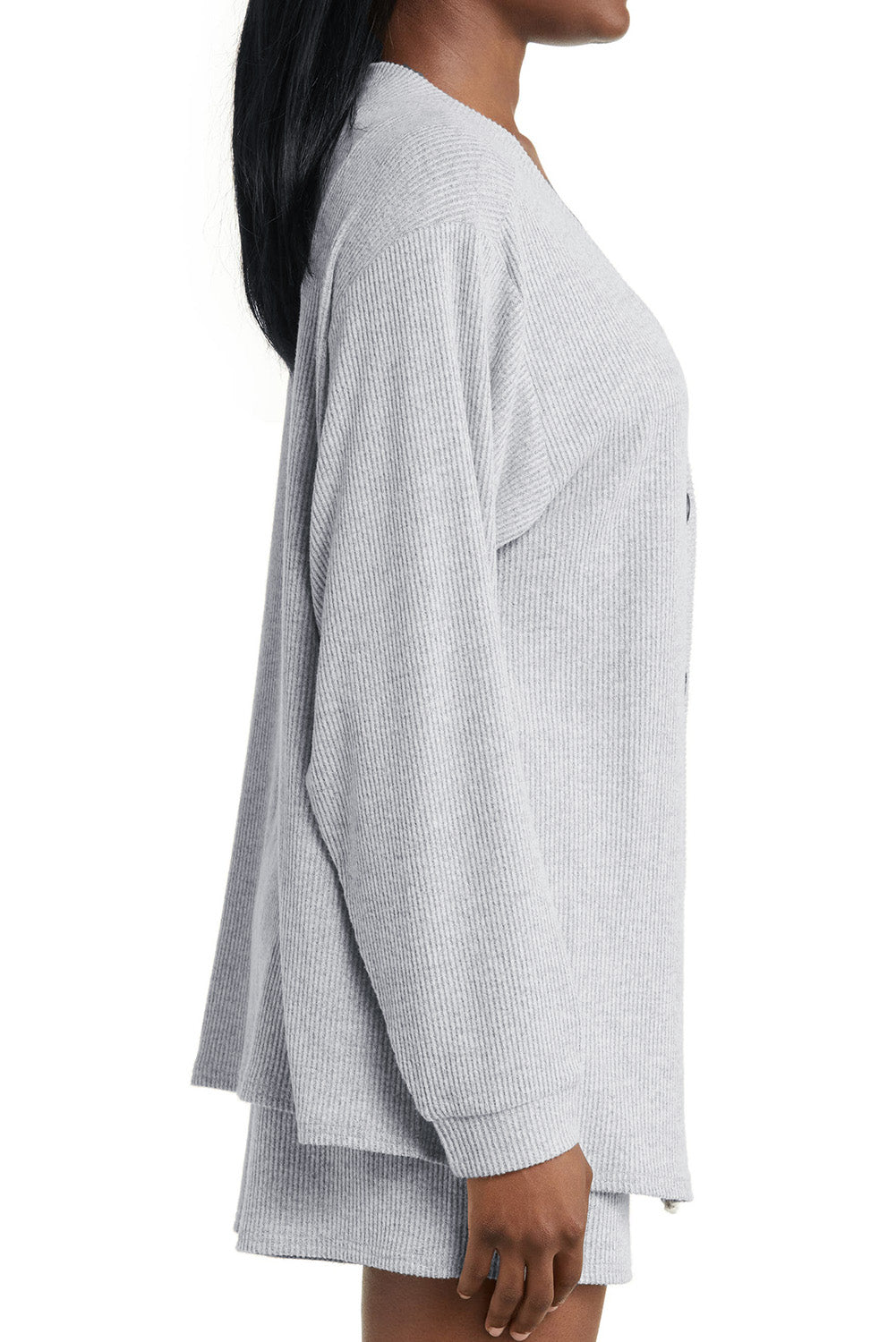 Black 3 Pcs Crop Tank Top Shorts with Cardigan Lounge Set