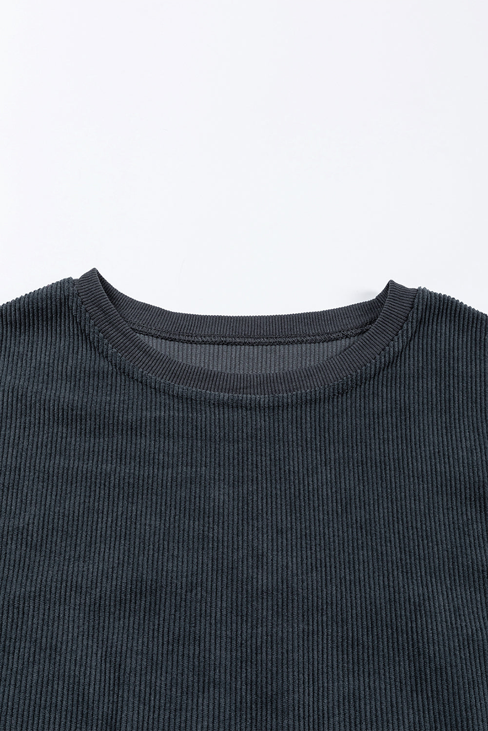 Grass Green Ribbed Corded Oversized Sweatshirt