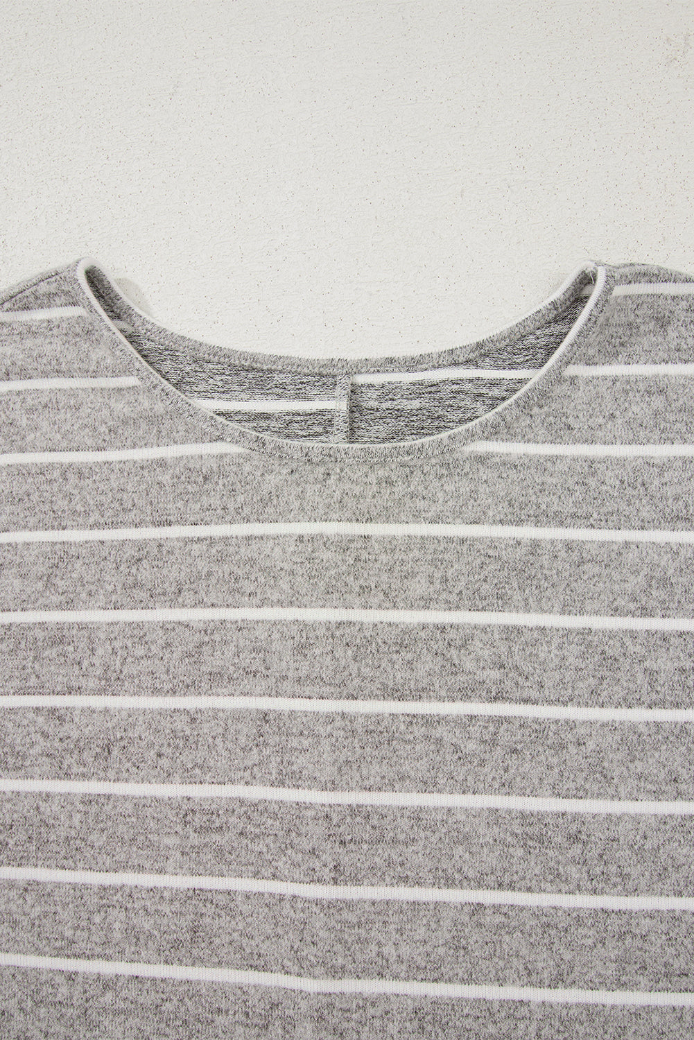 Gray Stripe Dolman Sleeve Drop Shoulder Top