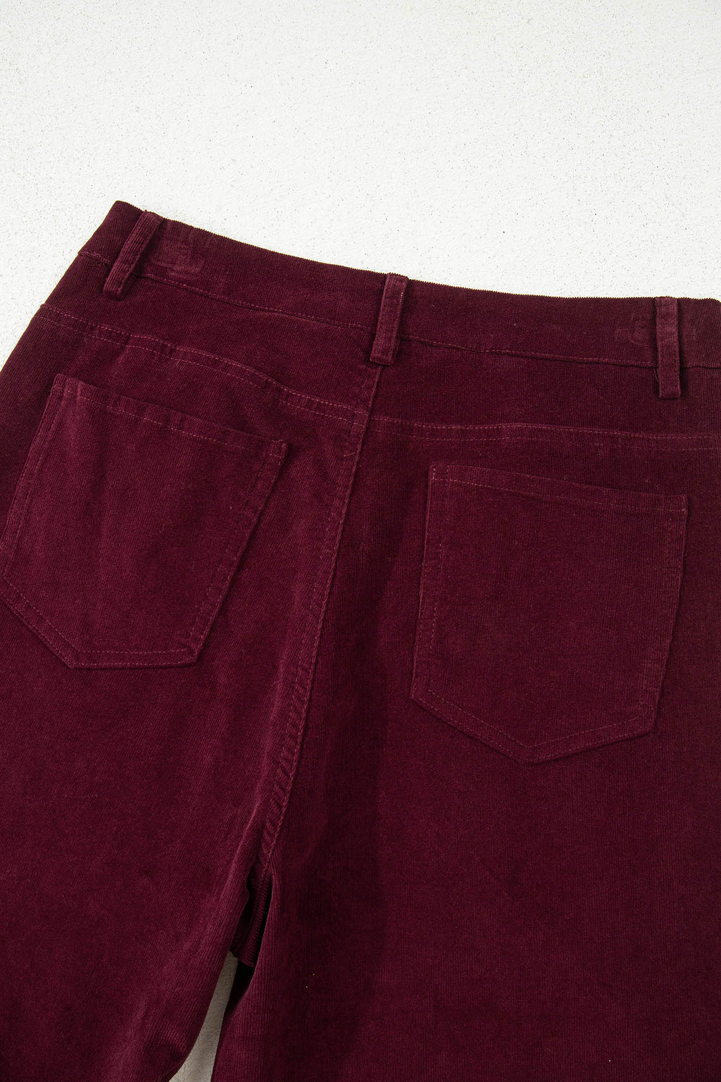 Vineyard Green Corduroy Solid Color High Waist Wide Leg Pants