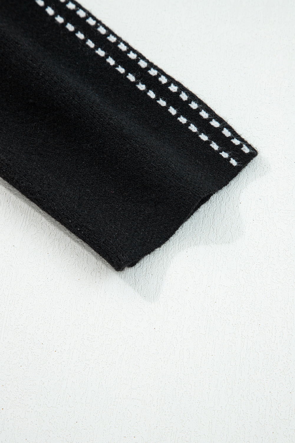 Black Contrast Trim Button up Sweater Cardigan