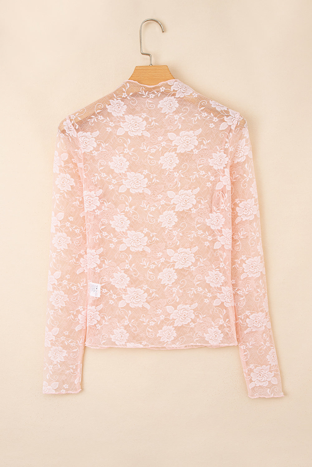Black Floral Lace Mesh Short Sleeve Sheer Top