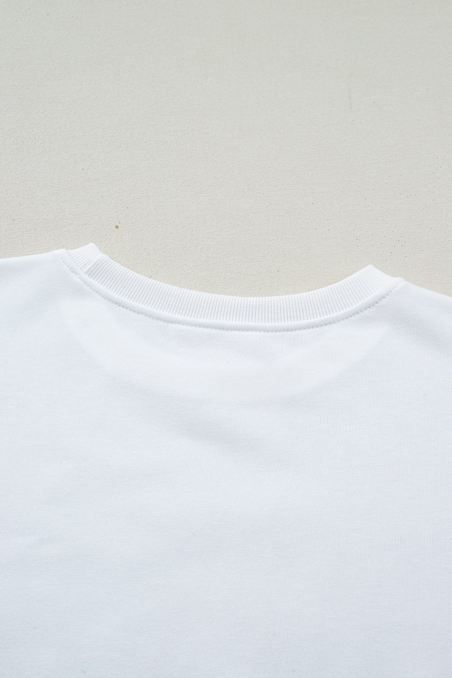 White LUCKY Clover Embroidered Long Sleeve Top