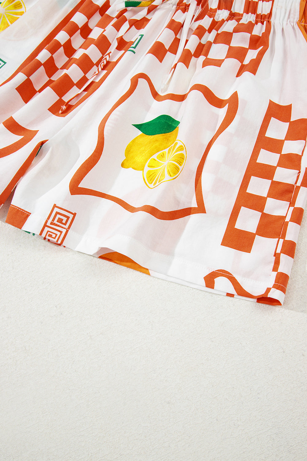 Orange Lemon Pawpaw Print Half Sleeve Shirt and Pants Set