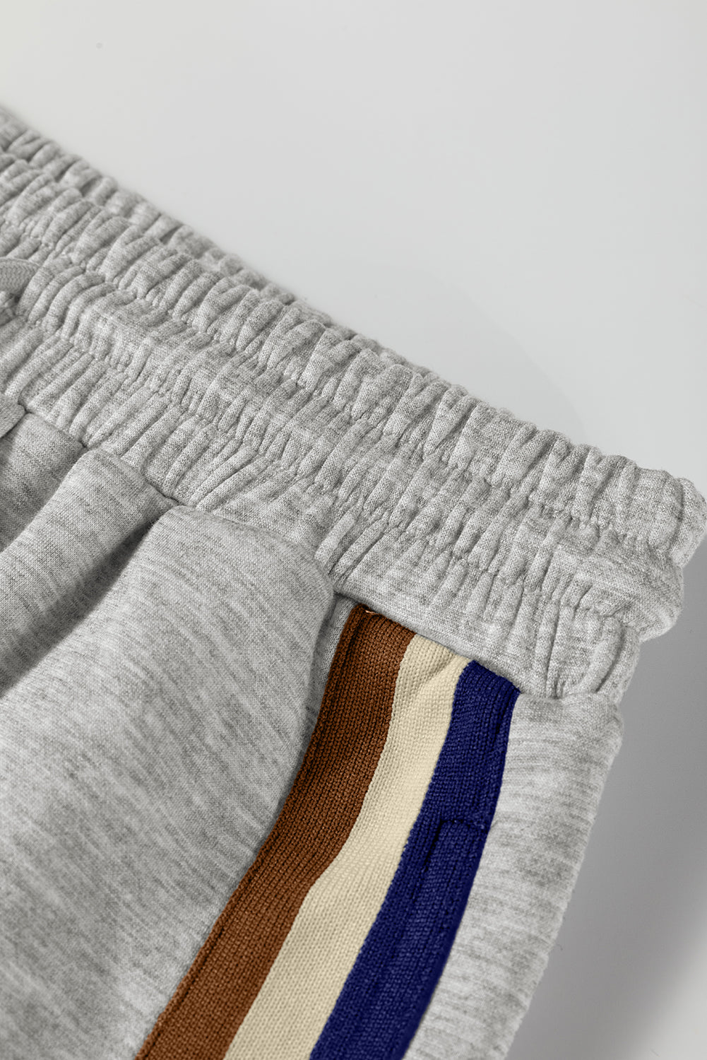 Black Striped Patchwork Quarter Zip Pullover Loose Pant Set