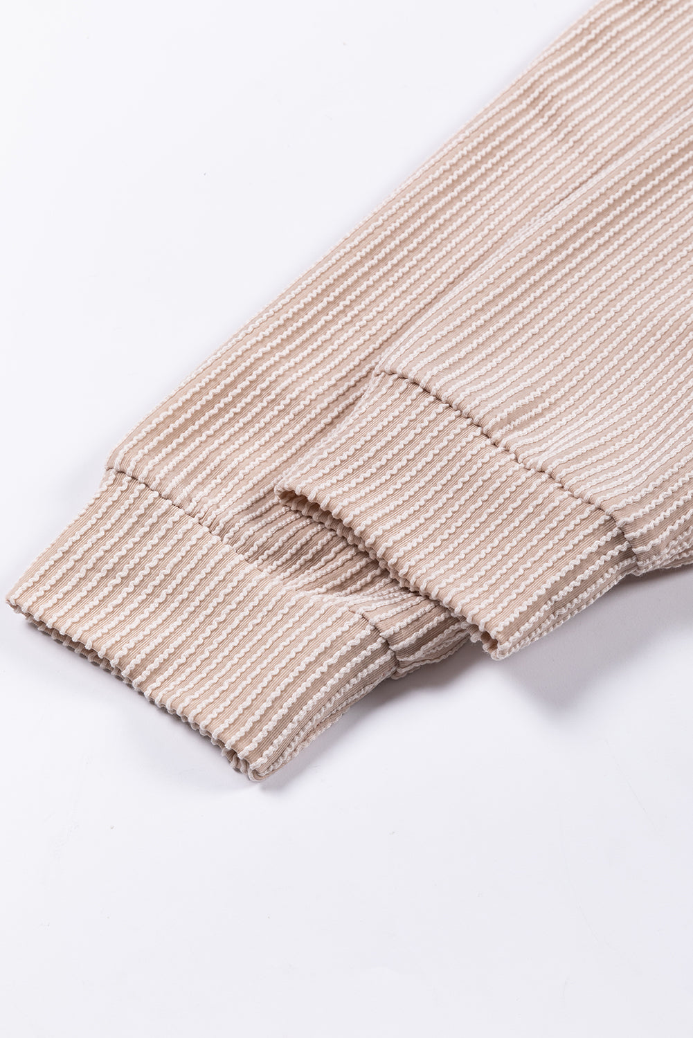 Pale Chestnut Color Block Corded Long Sleeve Top