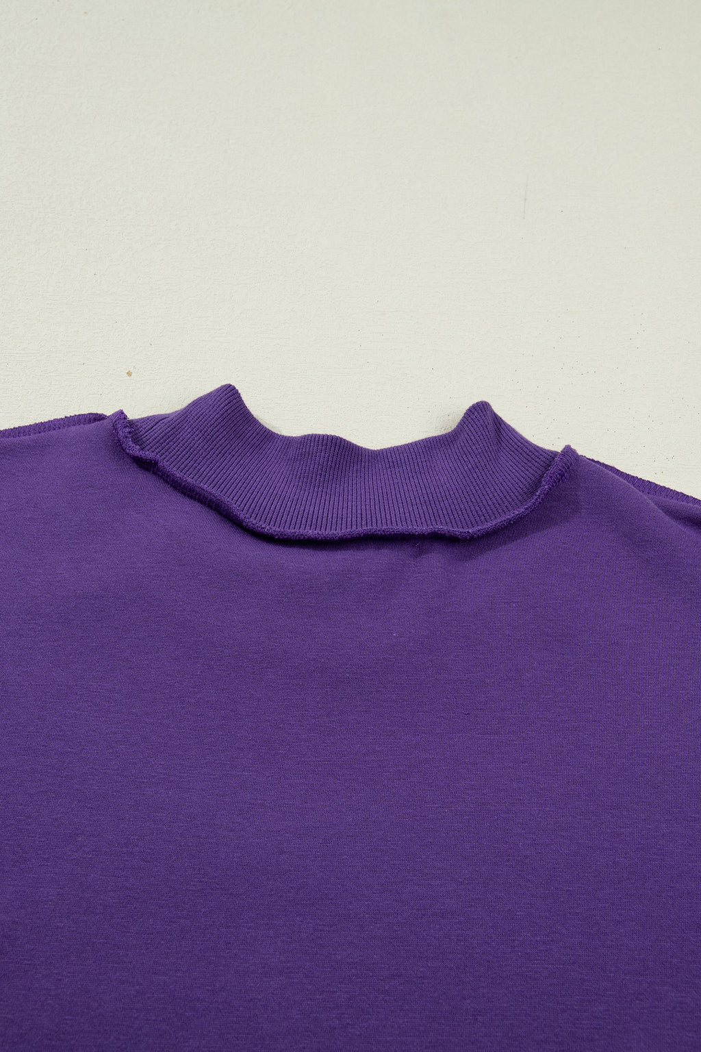 Bright Pink Oversize Blessed Embroidered Mock Neck Sweatshirt