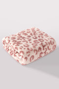 Pink Plush Leopard Pattern Bath Towel