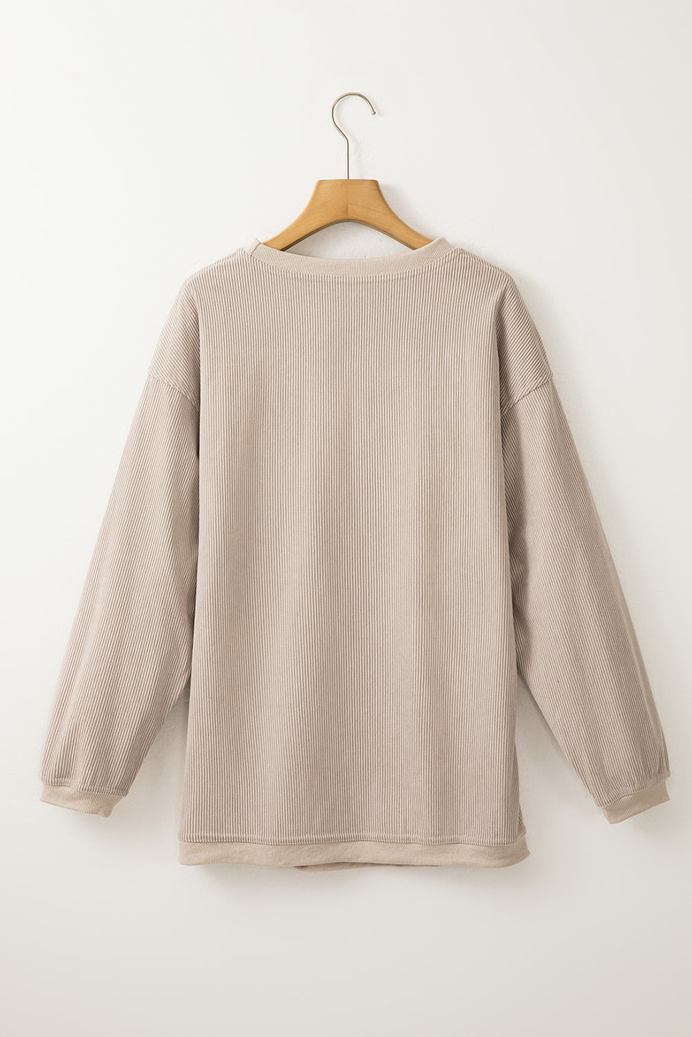 Grass Green Ribbed Corded Oversized Sweatshirt