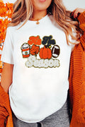 White Tis The Season Pumpkin Spice Latte Lover Graphic Crewneck T Shirt