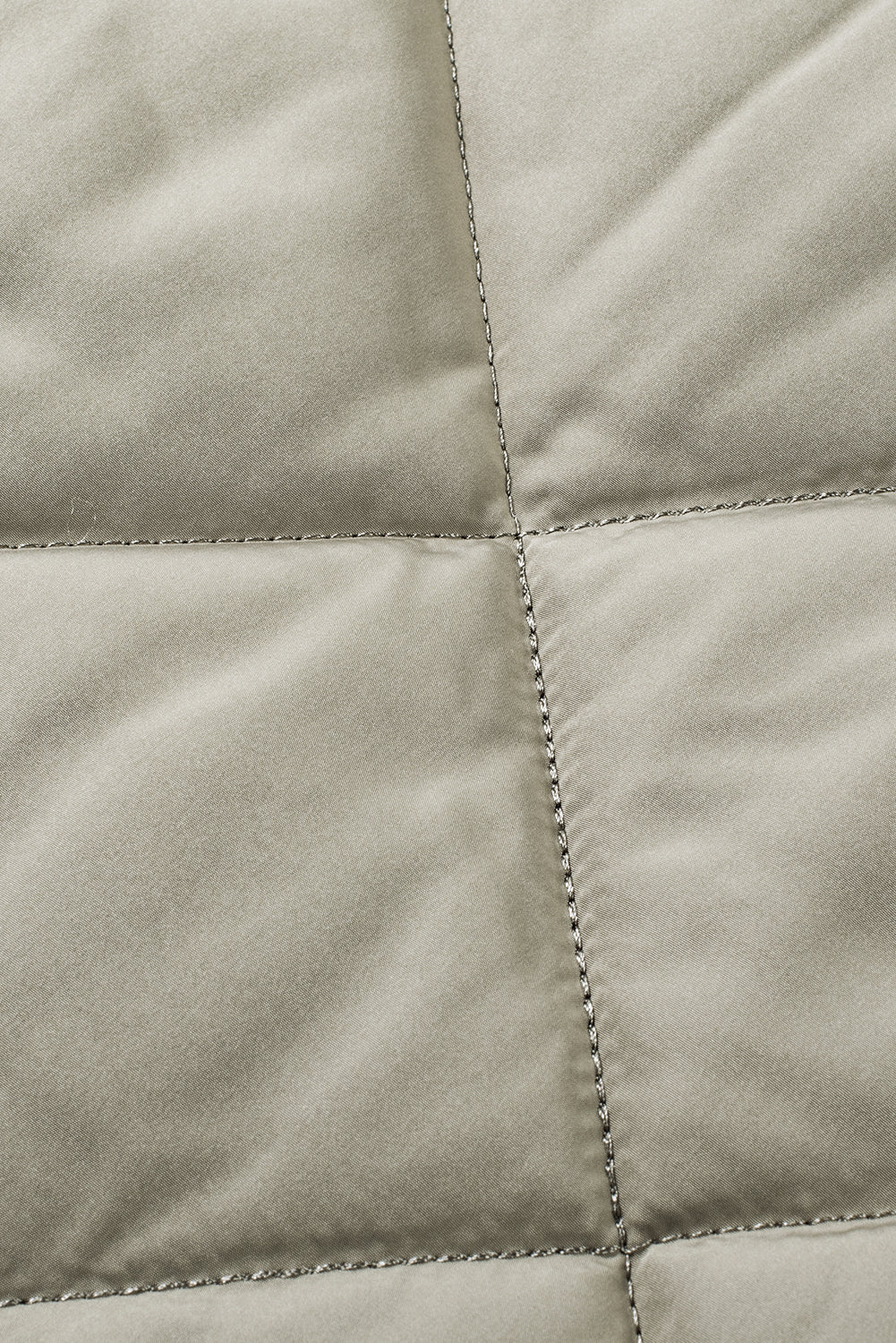 Green Quilted Snap Button Hooded Puffer Coat