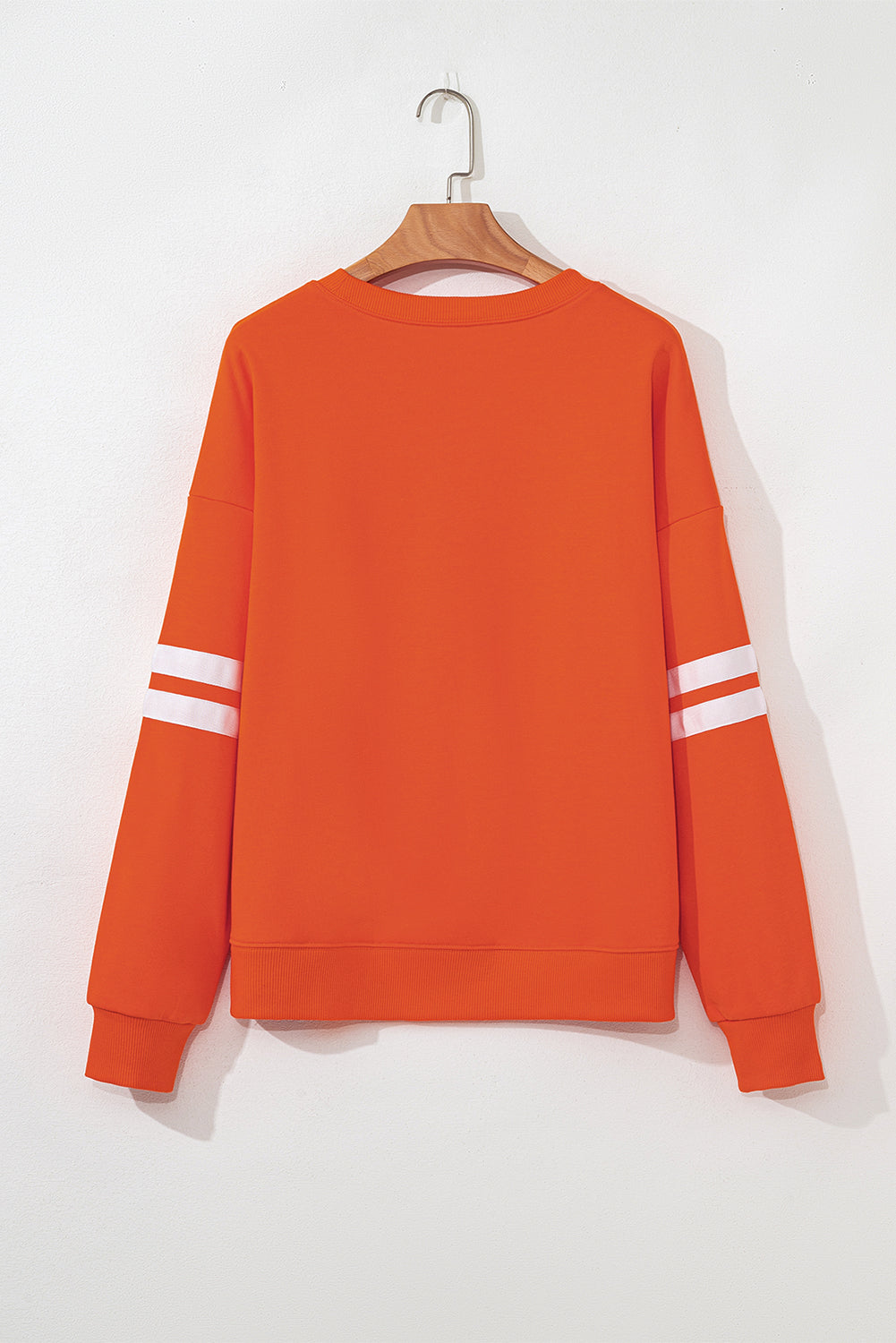 Black Halloween Pumpkin Face Sequin Patched Oversize Varsity Sweatshirt