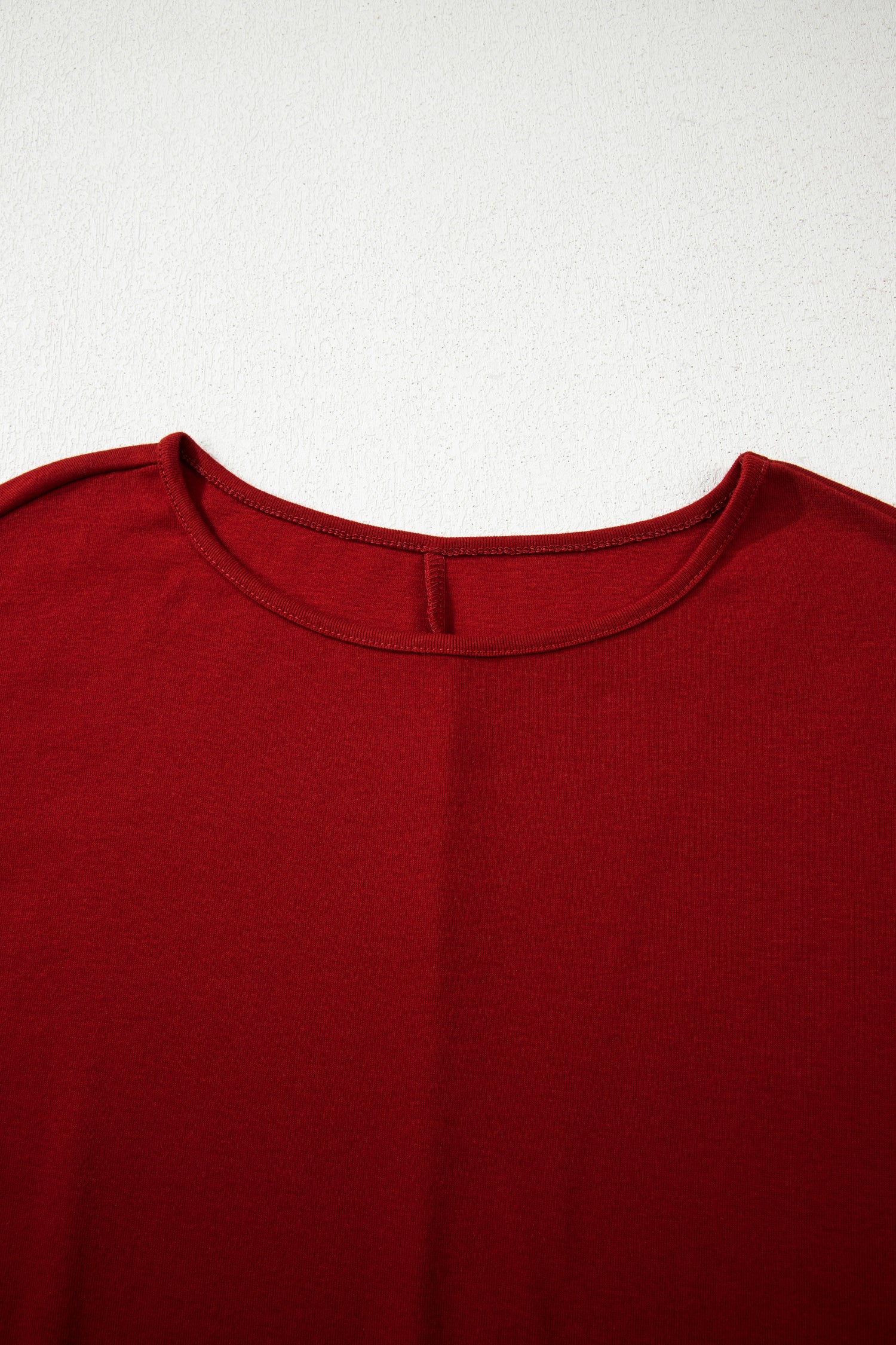 Four Leaf Clover Solid Color Extended Cuffs Long Sleeve Top