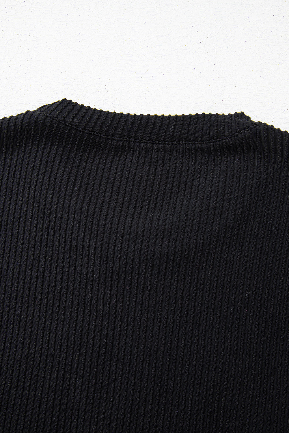 Black MERRY Corded Long Sleeve Top and Pockets Pants Set