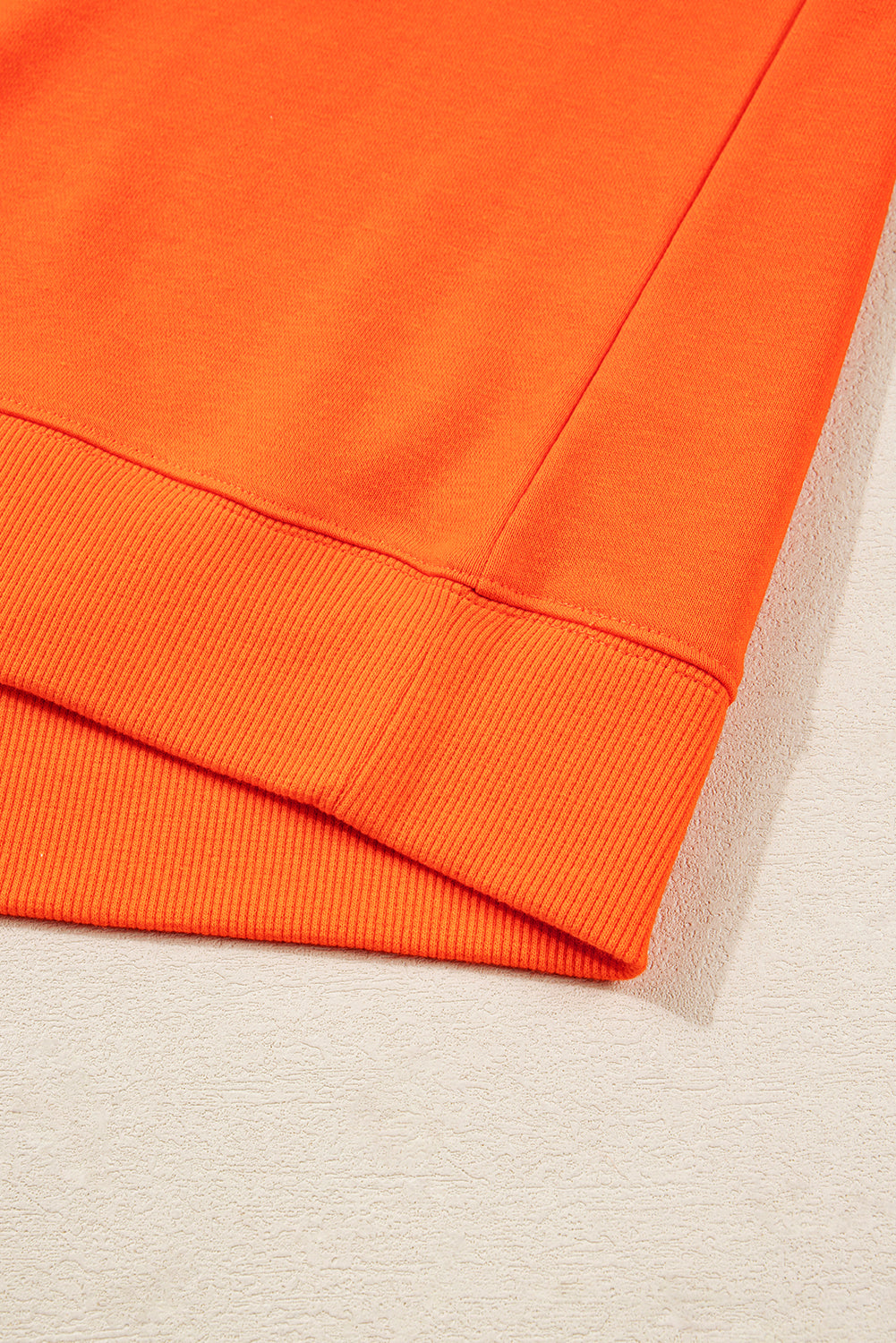 Orange Plus Size Varsity Striped Drop Shoulder Pullover Drawstring Elastic Waistband Short Set