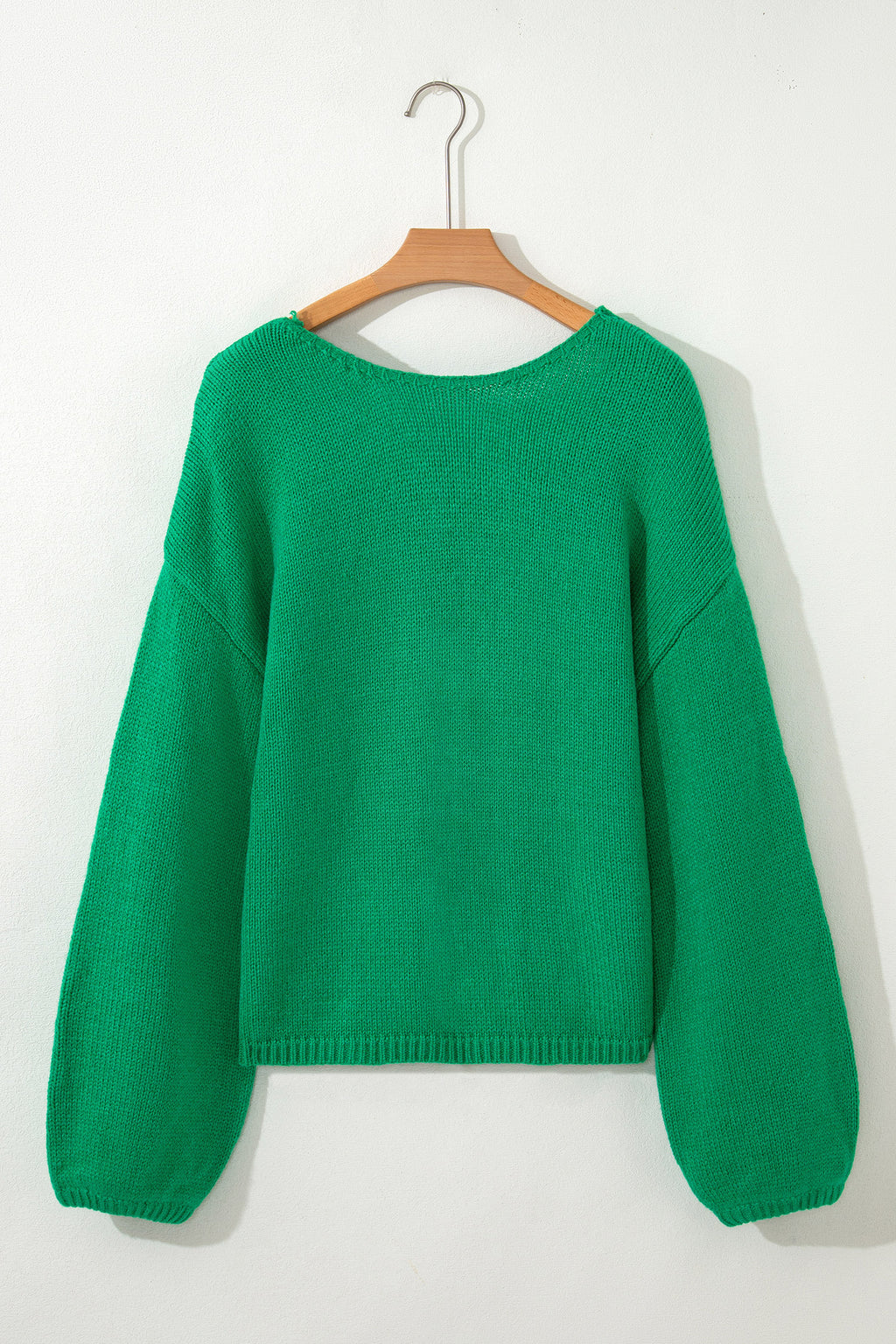 Bonbon Festive Bow Backless Bubble Sleeve Sweater