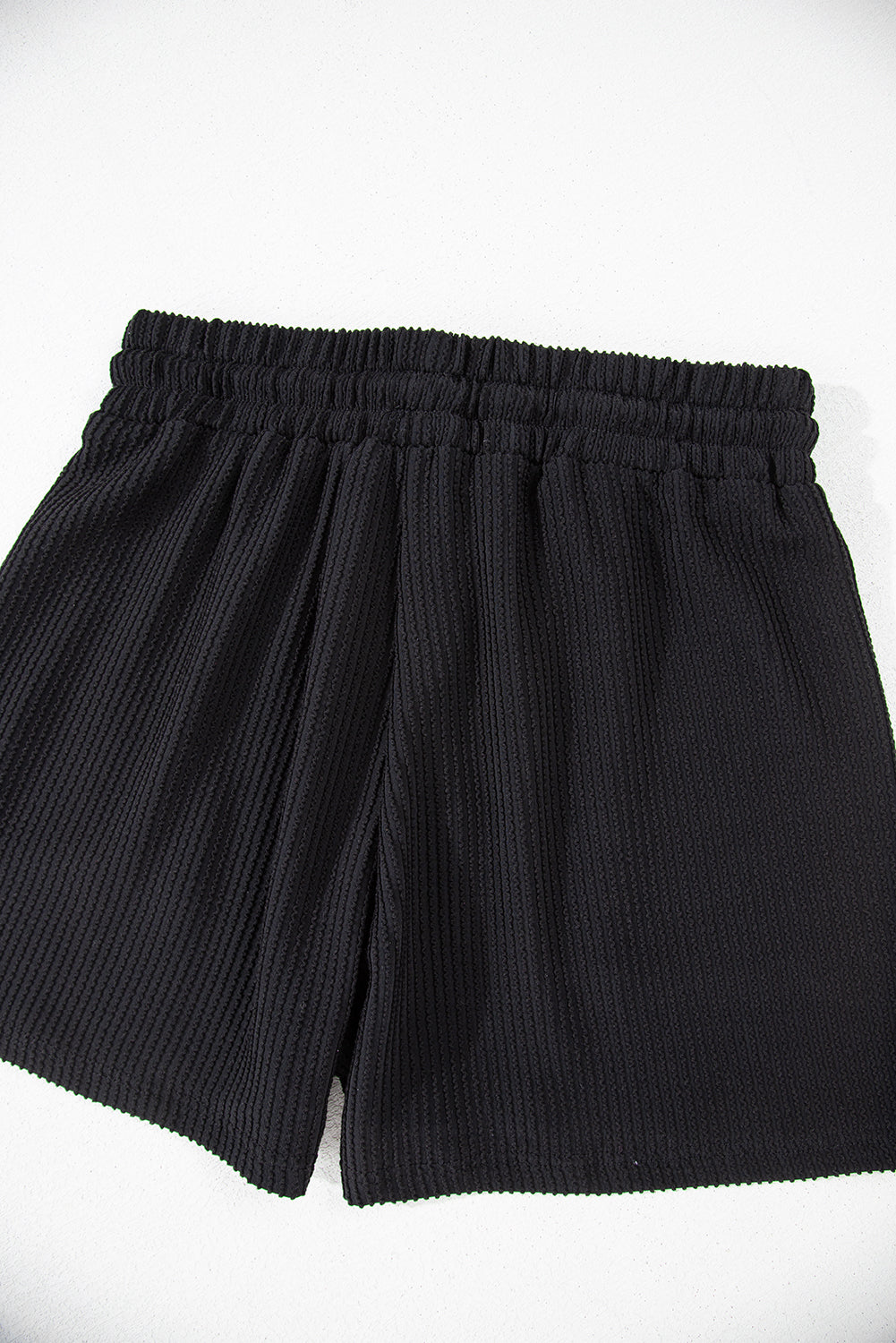 Black MERRY Corded Long Sleeve Top and Pockets Pants Set