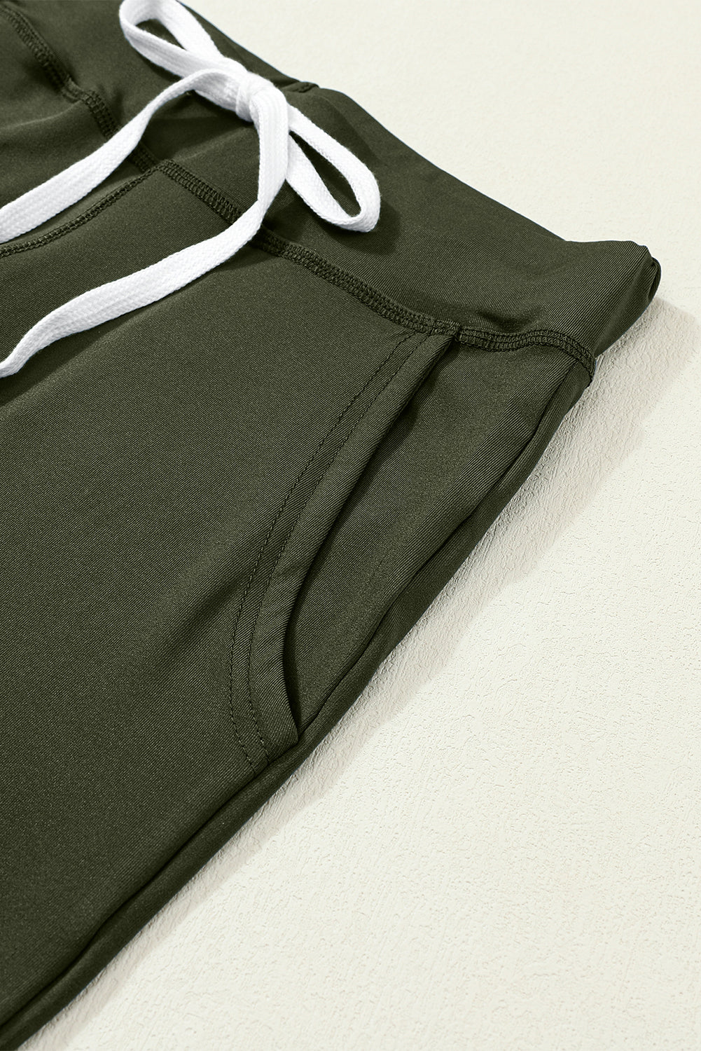 Black Drawstring Elastic Waistband Pocketed Joggers