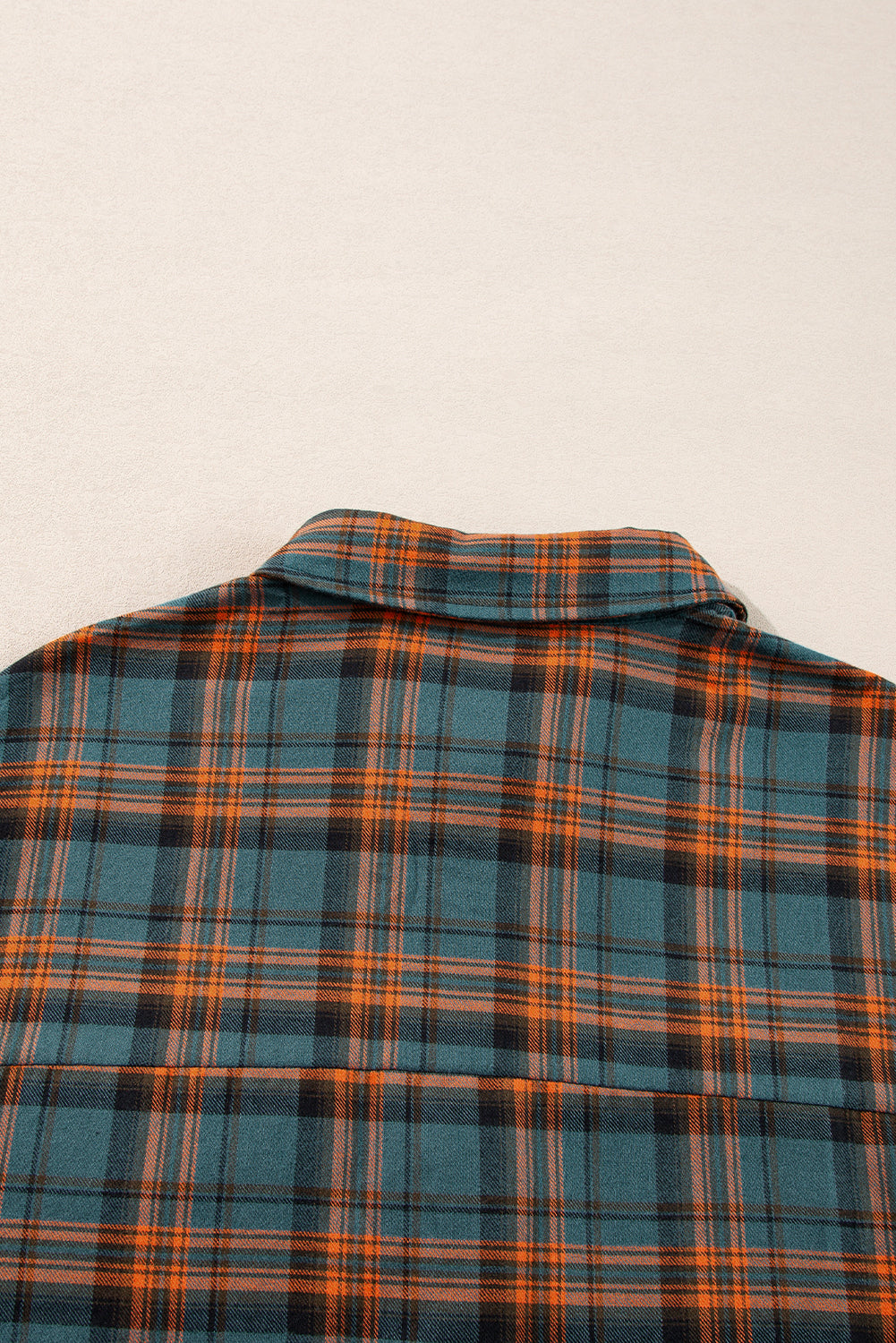 Red Plaid Long Sleeeve Side Split Distressed Hem Shirt