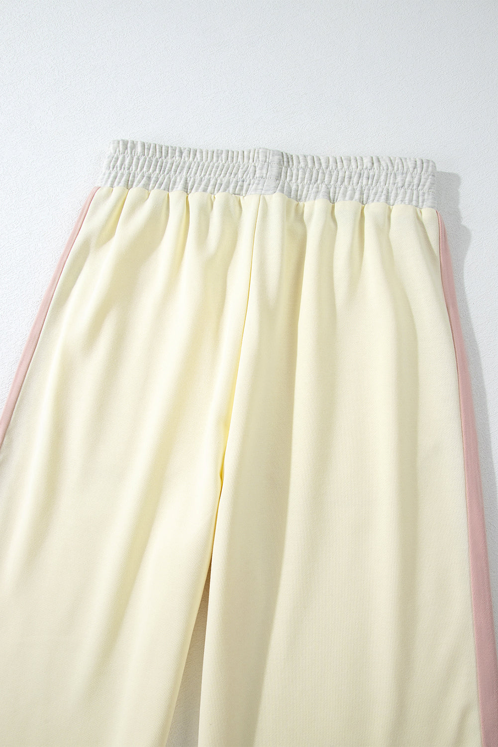 Apricot 2pcs Color Block Pullover Loose Pant Set