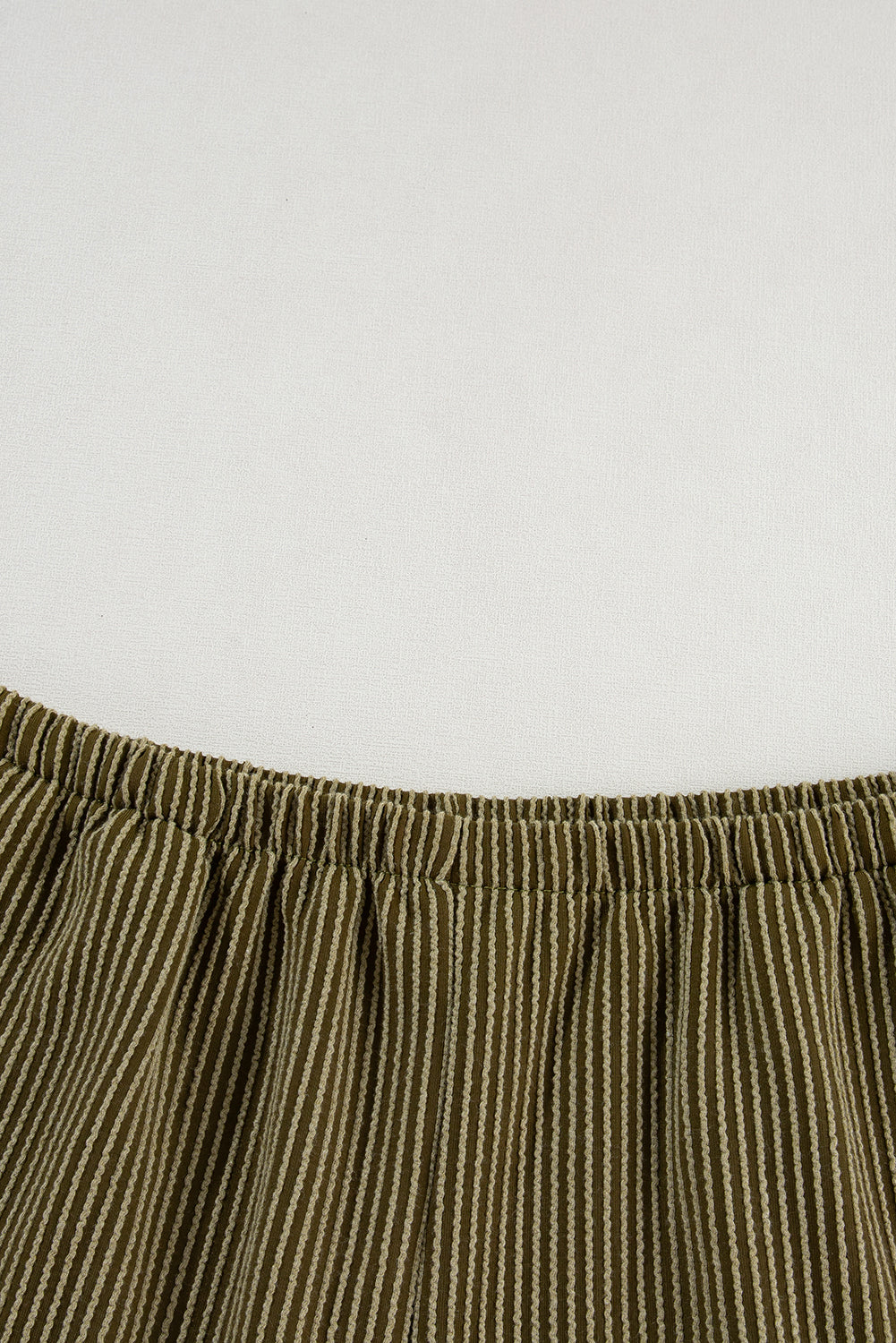 Chestnut Corded Knit Long Sleeve Top and High Waist Shorts Set
