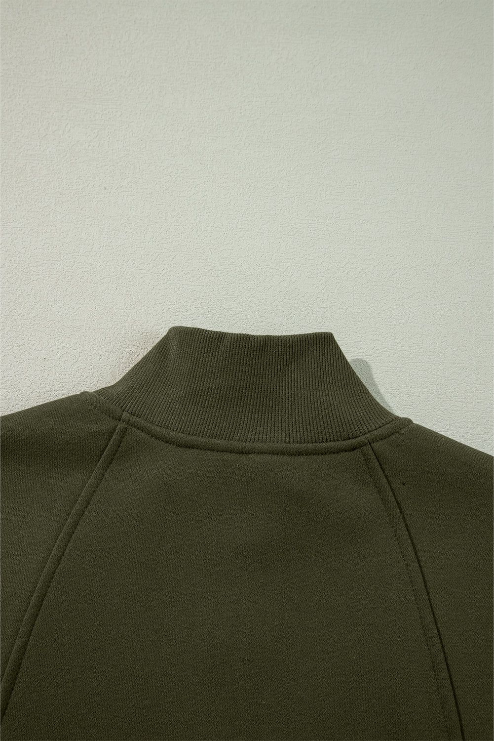 Fushia Zipped Neck Pullover Drop Shoulder Sweatshirt
